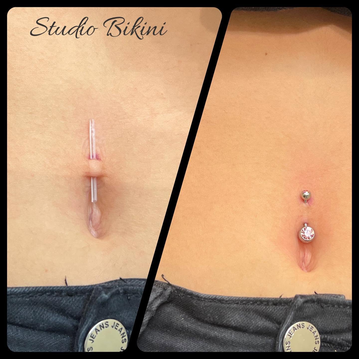Piercing pępka z materiałów Studio Bikini
