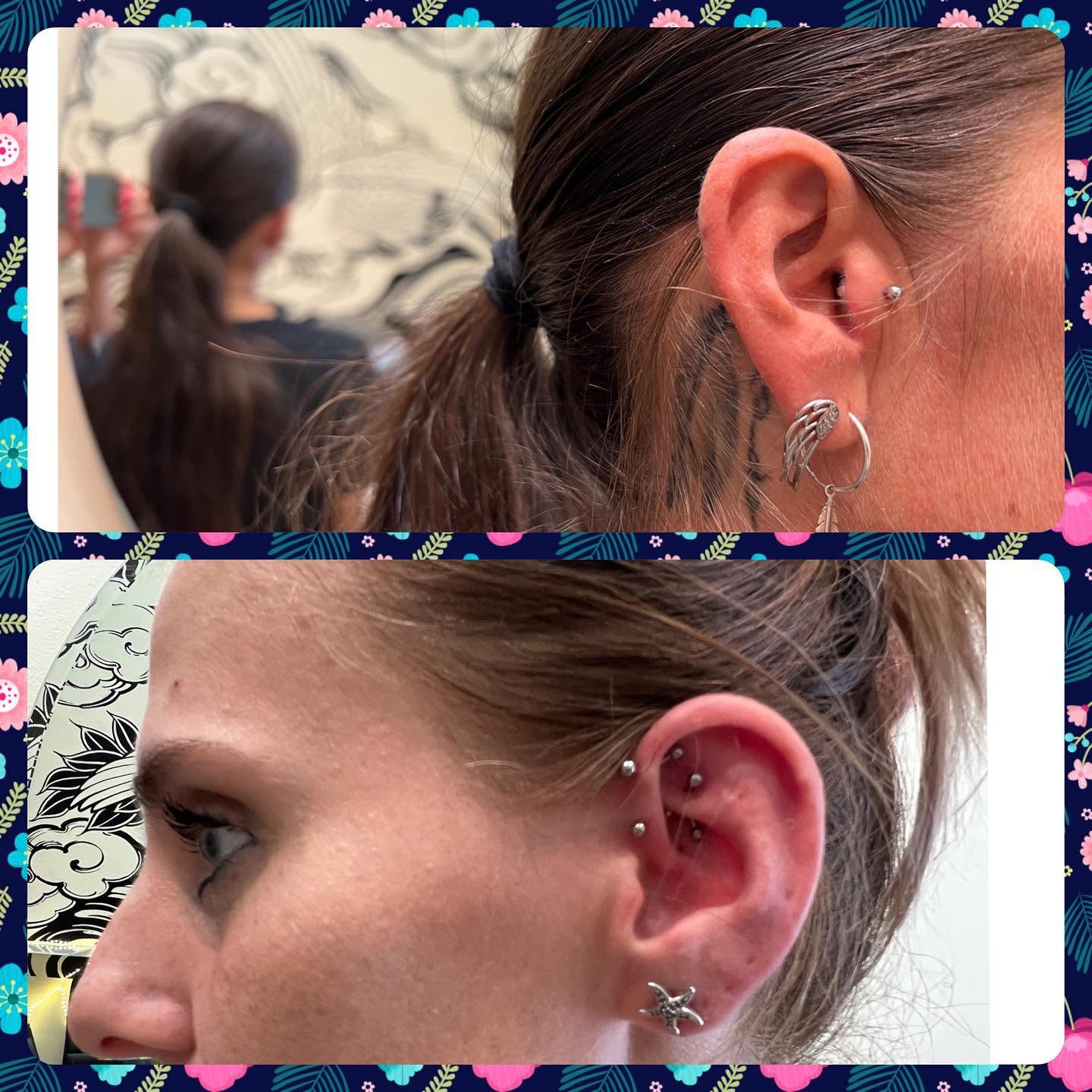 Przekłucia ucha z materiałów Studio Bikini — kadr piąty